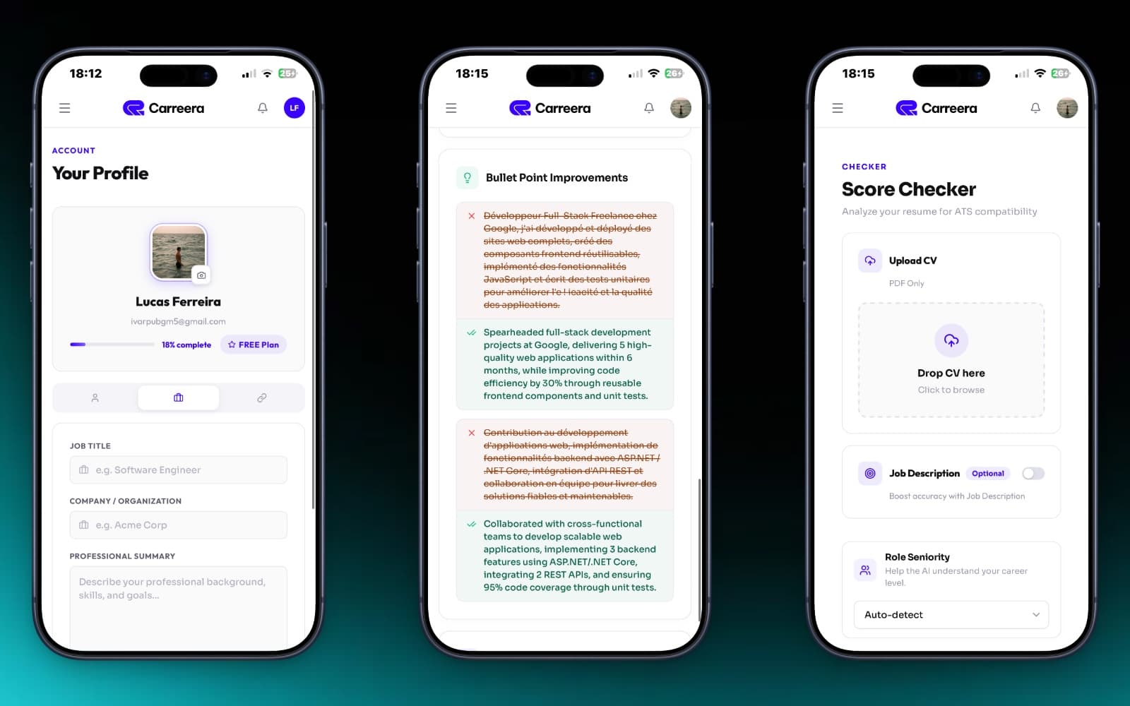 Carreera — plateforme SaaS conçue et développée par Webuildm