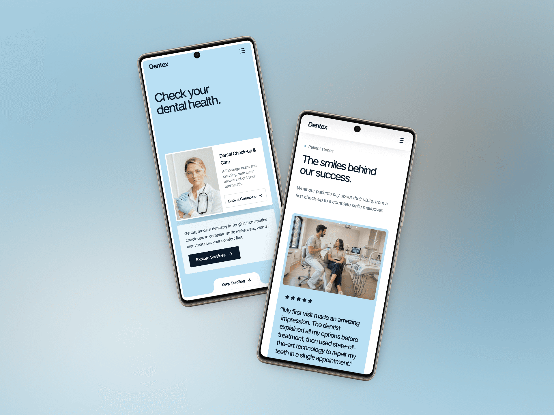 Dentex Dental — Healthcare website, screen 3