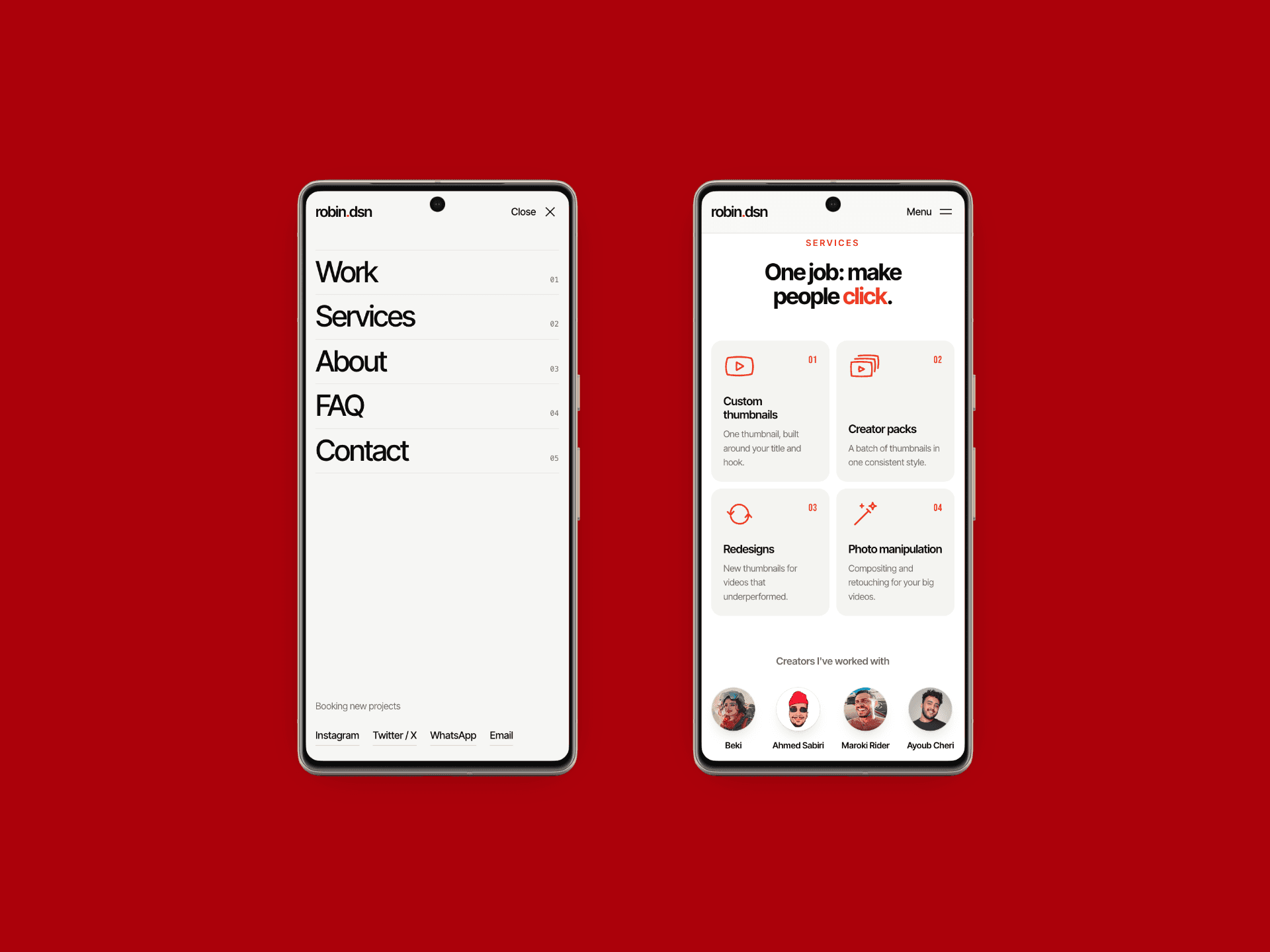 robin.dsn Portfolio — Portfolio website, screen 2