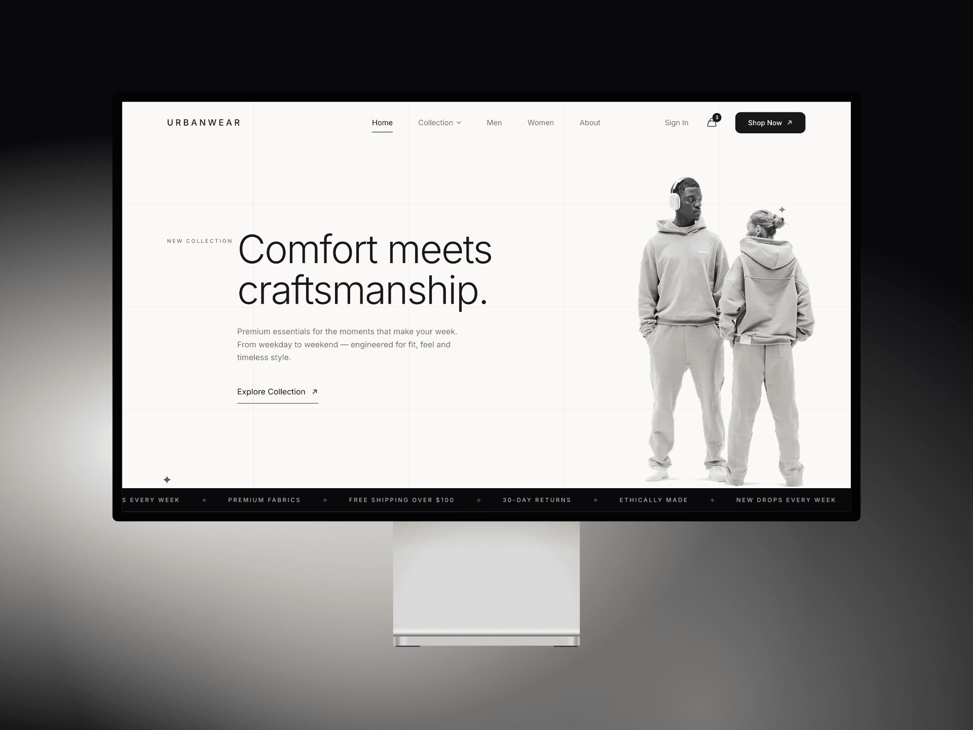 UrbanWear Clothing — E-Commerce website, screen 2