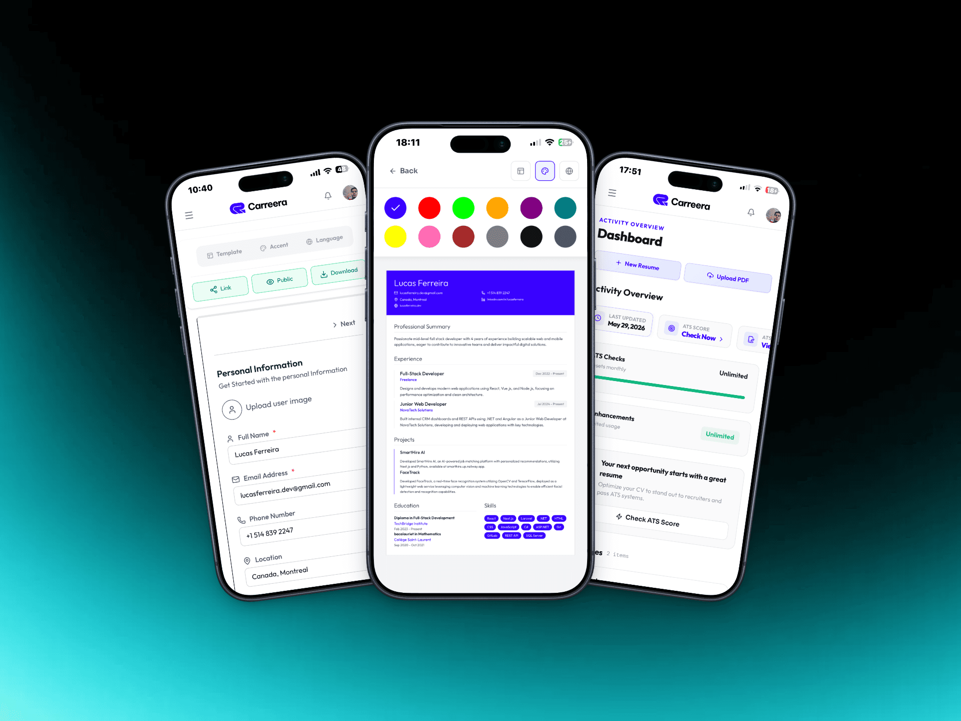 Carreera — SaaS Platform website, screen 2